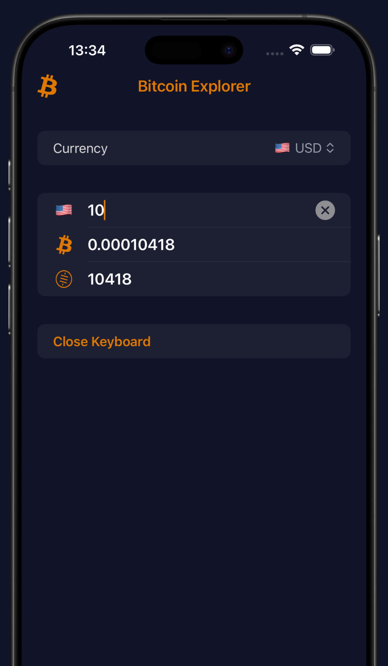 Price calculator converting Bitcoin, satoshis and fiat currencies